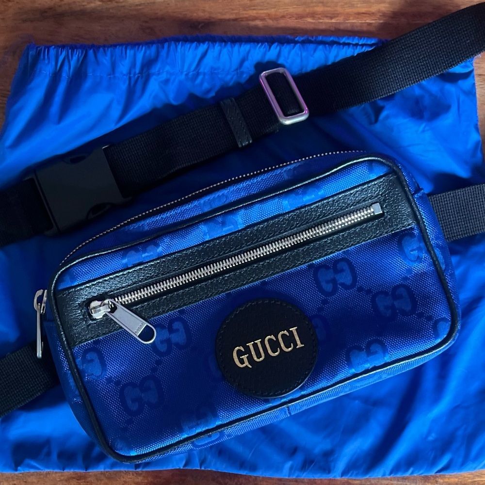 Gucci Men's Belt Bag in Vibrant Blue and Black